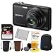 SONY Cyber-shot DSC-WX80/B Compact Zoom Digital Camera in Black + 32GB Secure Digital Memory Card + Sony Digital Camera Case + Sony Drawstring Style Case + 25 Free Quality Photo Prints + Lithium Ion Rechargeable Battery + Enhanced Lens Cleaning Kit