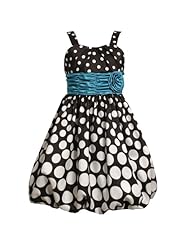 Girls Nylon/Polyester/Satin/Silk/Shantung Bubble Dress Sleeveless Dots Print  Pleated Ruched Knee Length Party Dress  With a Bow(s) and a Sash 