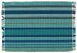 Durable Hand Woven 100% Cotton Colorful Green and Blue Striped Placemat 12x18 Inches Set / 6