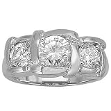 Platinum Three-Stone Diamond Ring