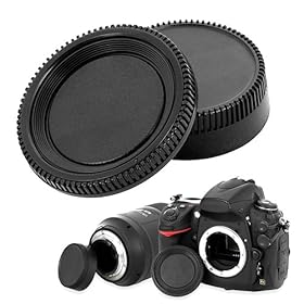 eForCity Camera Body Cap and Rear Lens Cover Cap for Nikon