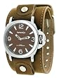 Nemesis #TLBB054K Men's Premium Wide Leather Strap Retro Diver Watch