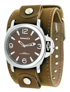 Nemesis #TLBB054K Men's Premium Wide Leather Strap Retro Diver Watch