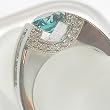 14K White Gold Blue and White Diamond Ring - 1.30 Ct.