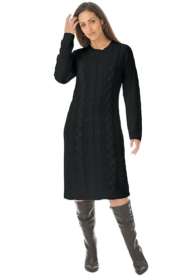 Plus size black knit dresses
