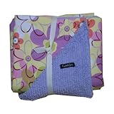 Cuddle Bee - Yellow Flower & Lilac Chenille Blanket