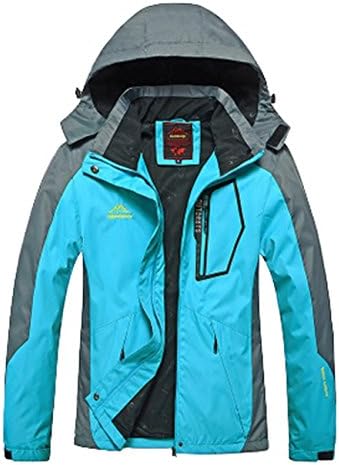 Lottoway Basic Detachable Hooded Outdoor Hiking Climbing Rush Guard Jacket Coat Blue M For Women