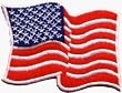 Waving United States of America Flag - Embroidered Iron on or Sew On Patch (USA / American)