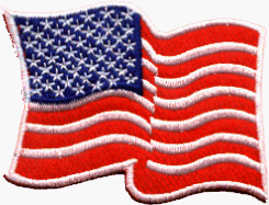 Waving United States of America Flag - Embroidered Iron on or Sew On Patch (USA / American)