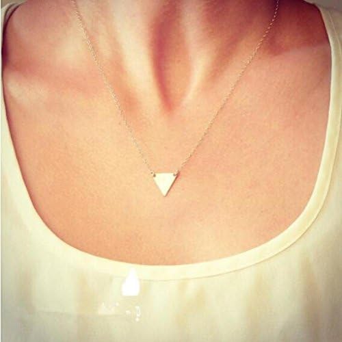 shining Dearls Jewellery TX278 New Gold Double Chain Necklace Triangle Pendant , Gold Delicate Y Necklace, Gold V Necklace, Tiny Necklace