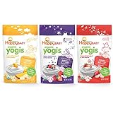 Happy Baby Organic Yogis Variety Pack, Mixed Berry/Strawberry/Banana Mango, 1 oz, 3 count