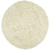 Safavieh Shag Collection SG731A Ivory Shag Round Area Rug, 6-Feet Round