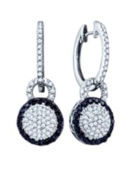 10K White Gold 0.52CT Black Diamond Fashion Earrings