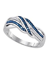 0.13CTW-BLUE DIA MICRO-PAVE RING