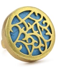 Zariin "Carve Me A Dream" Turquoise and 22k Gold-Plated Cut-Out Ring