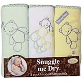 Teddy Bear Hooded Bath Towel Set, 3 Pack, Neutral, Frenchie Mini Couture