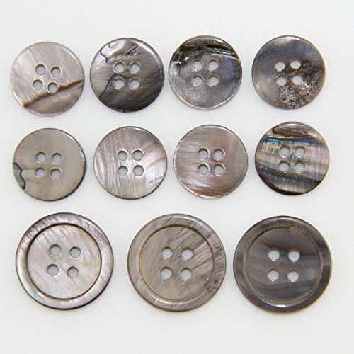 Button of Utopia, Men's Suit Button Set, 11 pec/pkg, Real Natural Mother of Pearl (Gray)