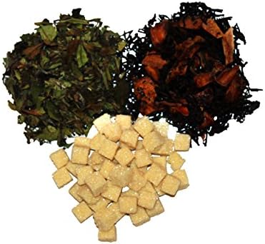 Nassim Tea Flavored Tea Combination Set - Dragon White Tea (2oz) + Mango Tea (2oz) + Vanilla Sugar Cubes (5oz)