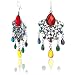 Ladies Silver Hollow Out Multicolor Agate Charm Hook Dangle Earrings Jewellery - Multicolor