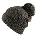 Morehats Thick Crochet Knit Pom Pom Beanie Winter Ski Hat