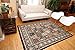 Generations Traditional Panel Squares Persian Area Rug, 2' x 3', Black