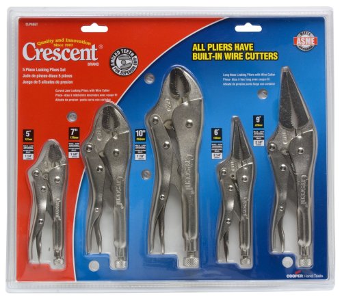 Crescent 5 Piece Locking Plier Set Crescent 5 Piece Locking Plier Set