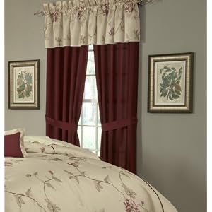 Rosebud Curtain Set w  Valance  Tiebacks Sheers by KingLinen