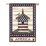Americana Birdhouse Garden Flag by A Bird