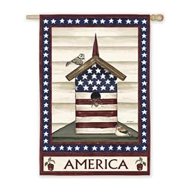 Americana Birdhouse Garden Flag from Birdhouses & Accessories