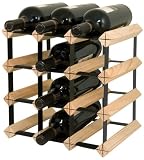 Final Touch 12 Bottle Wine Rack, Natural Finish