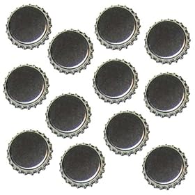 New Silver Crown Bottle Caps For Crafts, Scrapbooking, Jewelry (50 Pieces)