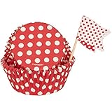 Red Polka Dot Cupcake Kit for 24