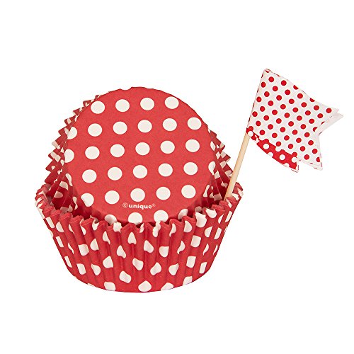 Red Polka Dot Cupcake Kit for 24