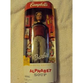 MATTEL BARBIE CAMPBELLS ALPHABET SOUP - soupe aux nouilles alphabet - RARE 1999