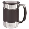 Trudeau Board Room Desk Mug, Brown Leatherette