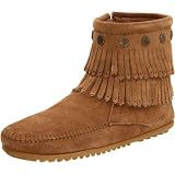 Minnetonka Double Fringe Side Zip Boot 691T Damen Stiefel