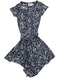 IMAGE OF Purple Orchid - Girls Short Sleeve Dress, Navy (Size 14)