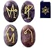 ARCHANGEL STONE SET ~ AMETHYST ~ Set of 4 Stones w/ Etched Qameic Seals ~ Michael, Gabriel, Raphael, & Uriel ~ Includes Velvet Pouch