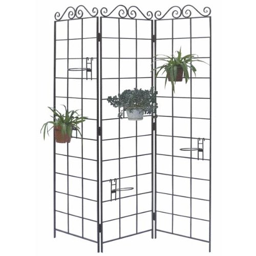 Panacea Products Garden Screen with 6 Pot Holders, Brushed Bronze