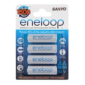 Sanyo Eneloop AA 4 Pack Batteries (HR-3UTGA) - The new, improved eneloop - re...