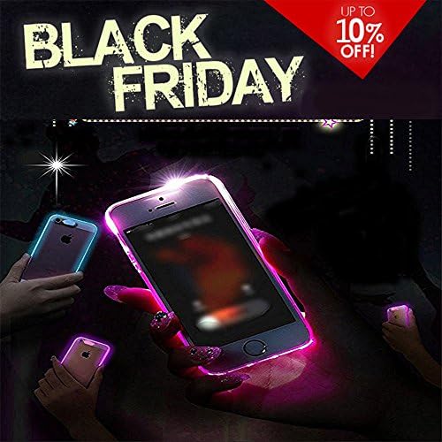 iPhone 6 Case,Light Incoming Call case Shockproof Rubber Bumper Case Anti-scratches colorful blink flashlight case, Fuchsia
