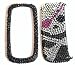 Pirate Girl Silver Skull with Pink Heart Pantech P7000 Impact Sparkling Premium Luxury Rhinestones Full Diamond Bling Snap on Cell Phone Case