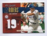 2003 Donruss Gamers Number Game Used Jersey #14 Juan Gonzalez Texas Rangers #'ed to 100