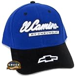 El Camino Hat By Chevrolet Bowtie Cap Blue black Apparel Clothing by Gregs Automotive LLC