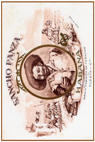 11"x 14" Poster. " Sancho Panza " Cuban Cigar Poster. Decor with Unusual images. Great Cuban Room art Decoration.
