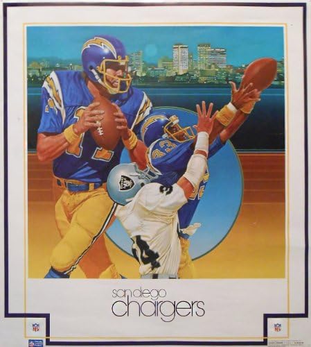 1983 Vintage San Diego Chargers NFL Football Poster - 23"x25"