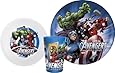 Zak! Designs Mealtime Set with Plate, Bowl and Tumbler featuring Avengers Assemble Graphics, Break-resistant and BPA-free plastic, 3 Piece Set