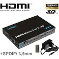 HDMI Matrix 4x2 3D High Speed 4 zu 2 - Switch Umschalter Splitter Verteiler - Fernbedienung, + SPDIF/ Toslink und 3,5mm Klinke Audio Ausgang - 1080p, HD