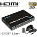 HDMI Matrix 4x2 3D High Speed 4 zu 2 - Switch Umschalter Splitter Verteiler - Fernbedienung, + SPDIF/ Toslink und 3,5mm Klinke Audio Ausgang - 1080p, HD
