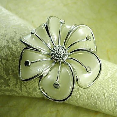 Hand Flower Napkin Ring,Acrylic Beades, 4.5CM, Set of 12,Your Best Wishes